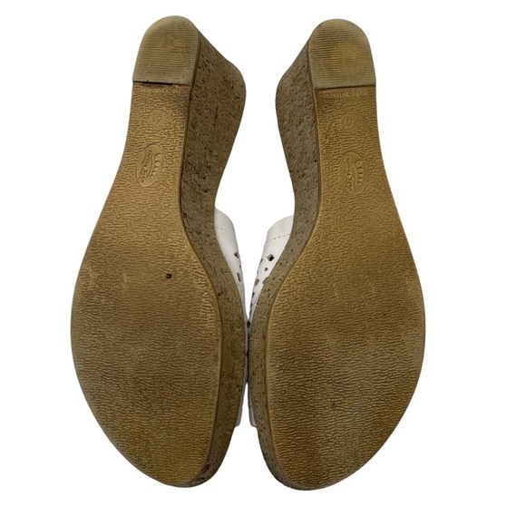 Womens Spring Step Slide Wedge Sandals Shoes Size 41 EU 9.5 - 10 US White Italy - Picture 3 of 10